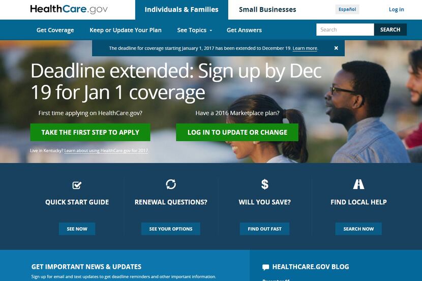 Citing last minute shoppers, HHS extends open enrollment deadline from Dec. 15 to Dec. 19 at...