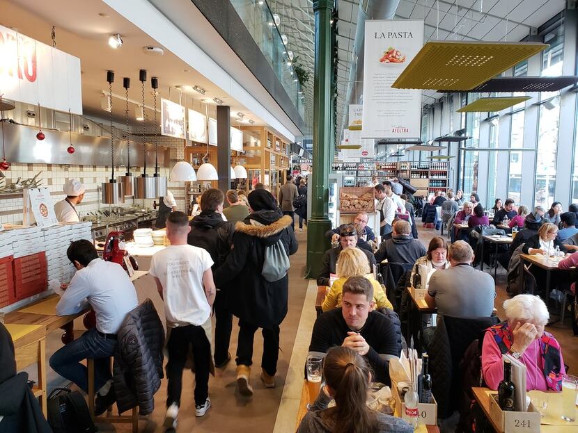 Eataly Las Vegas is designed to evoke the feel of a large European market, with high...