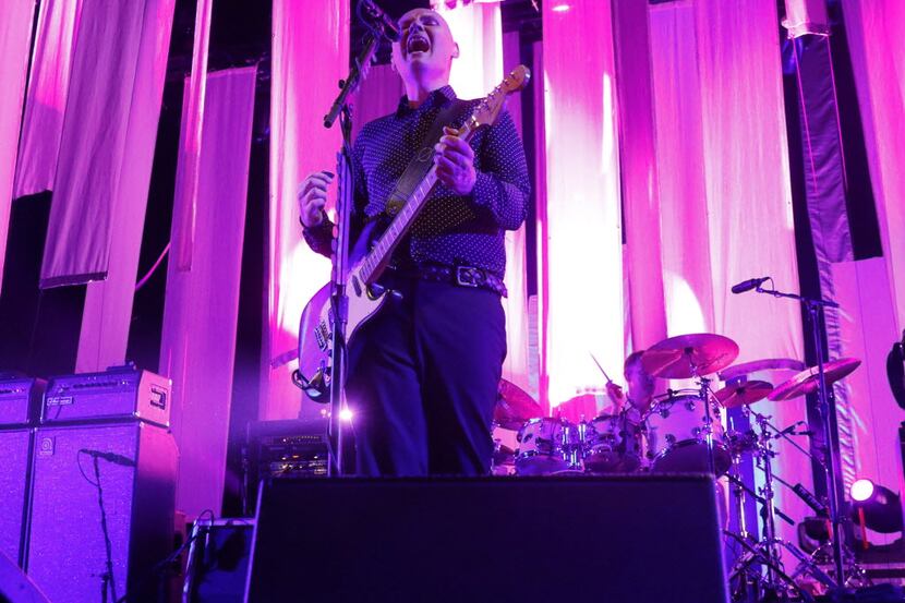The Smashing Pumpkins' Billy Corgan performs at the Gexa Energy Pavilion in Dallas Wednesday...