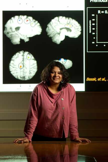 Chandramallika Basak, a cognitive neuroscientist at UT-Dallas, poses for a portrait in front...