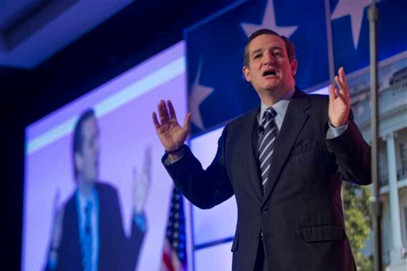  Sen. Ted Cruz speaks Tuesday at the International Association of Firefighters (IAFF)...