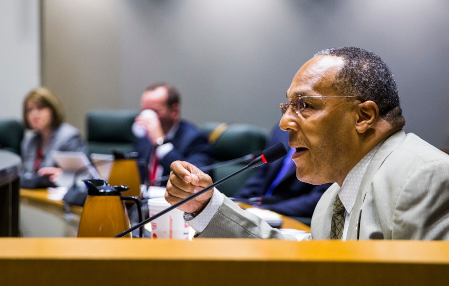 City Councilman Kevin Felder speaks as the Dallas City Council discusses the Trinity River...