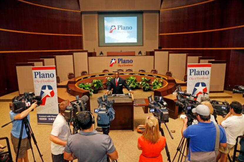 
Plano Mayor Harold LaRosiliere spoke April 28 about the announcement that Toyota is moving...