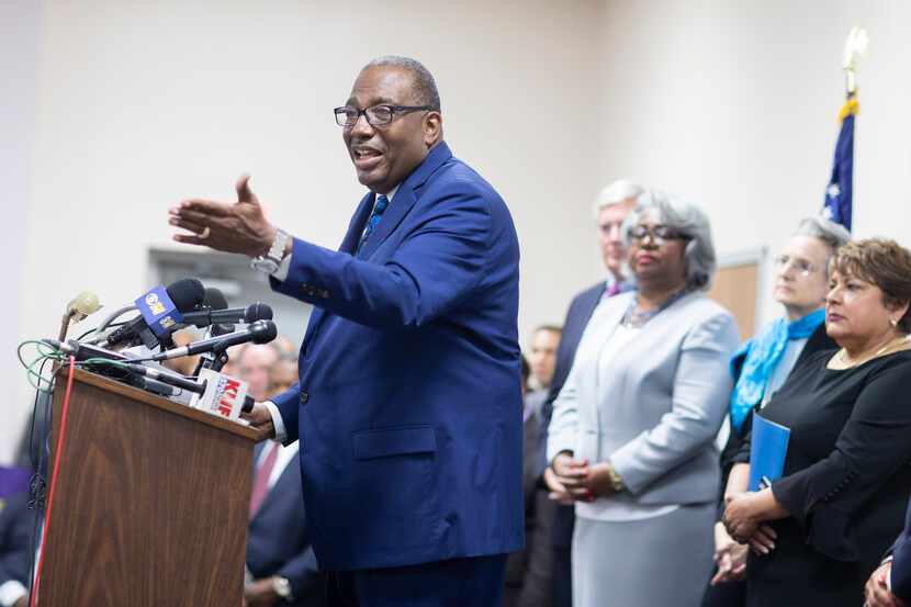 State Senator Royce West givers remarks during his campaign launch for U.S. Senate at the...