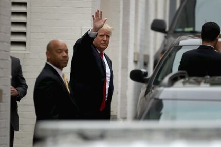  Donald Trump arrived at GOPÂ headquarters on Capitol Hill for a May meeting with party...