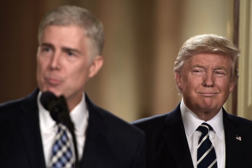 Judge Neil Gorsuch speaks after President Donald Trump announced Gorsuch is his pick for the...