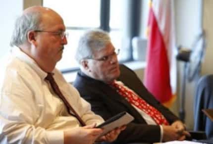  The man at left is Richard Tettamant, former administrator of the Dallas Police and Fire...