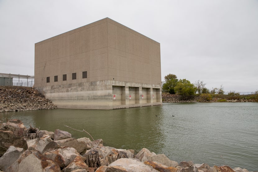 The North Texas Municipal Water District water pump at Lavon Lake in Wylie, photographed...