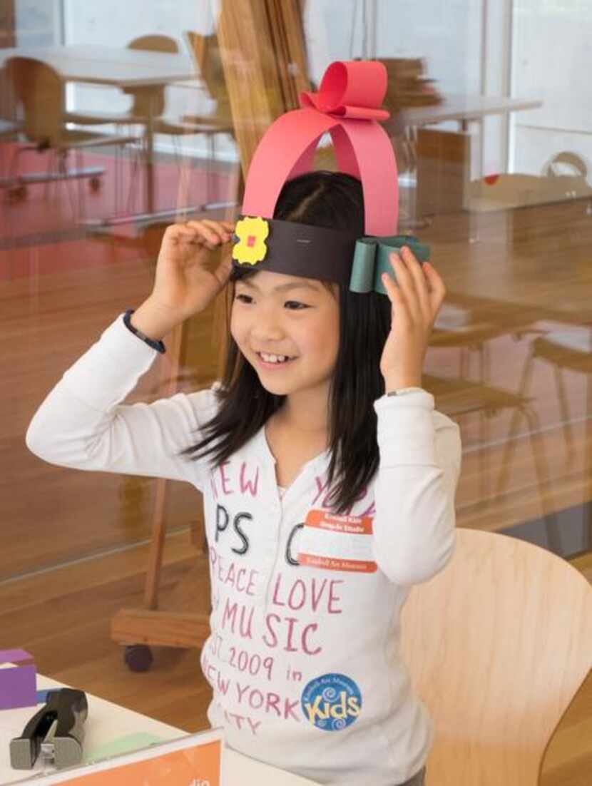 
Kids can make paper helmets at the Kimbell on May 31. 
