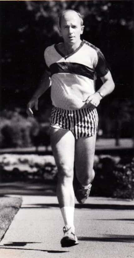 Dr. Kenneth Cooper jogs at his eponymous Aerobics Center in North Dallas.