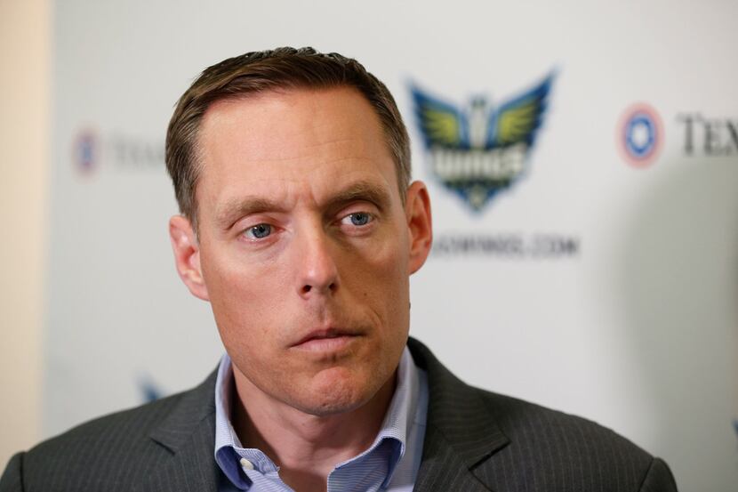 Dallas Wings President and CEO Greg Bibb talks to the media prior to the Dallas Wings Draft...