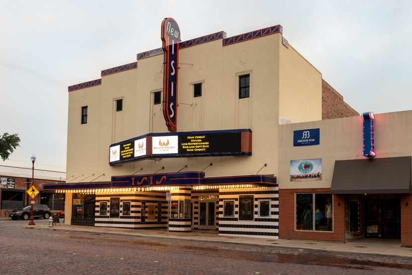 An exterior shot of Downtown Cowtown at the Isis Theatre.