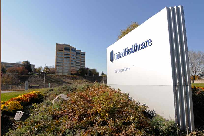 FILE - This Tuesday, Oct. 16, 2012, file photo,shows a portion of The UnitedHealth Group...