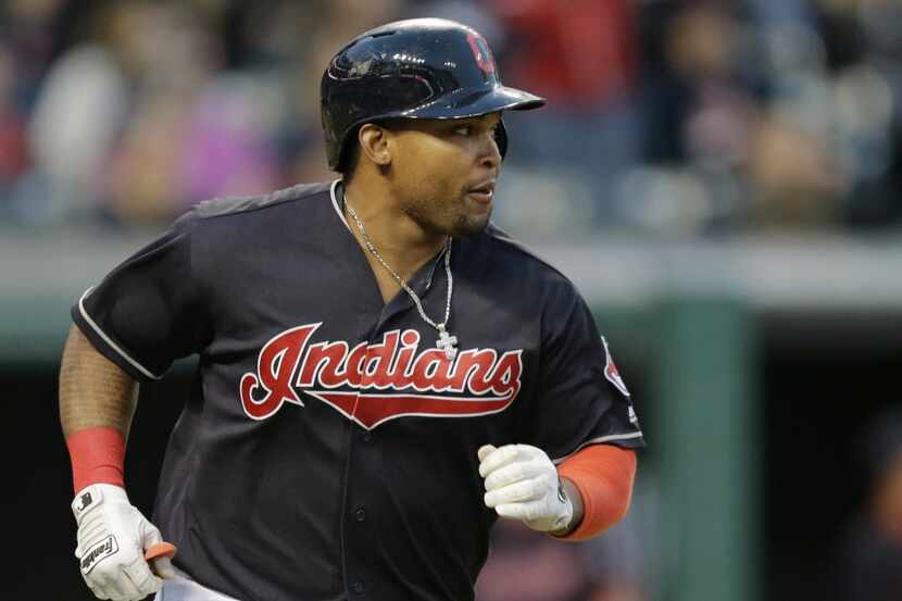 FILE - In this May 16, 2016, file photo, Cleveland Indians' Marlon Byrd runs the bases after...