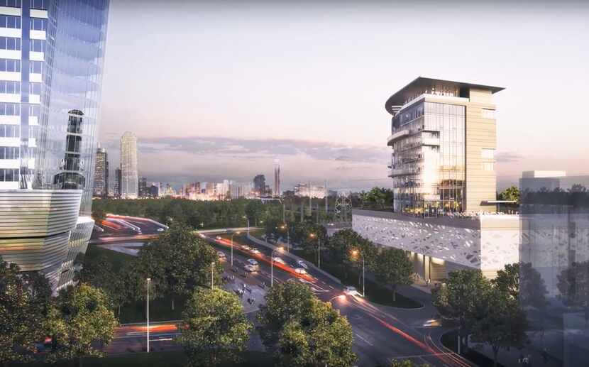 A small hotel and office tower, on the left, are proposed for the Trinity Groves project in...