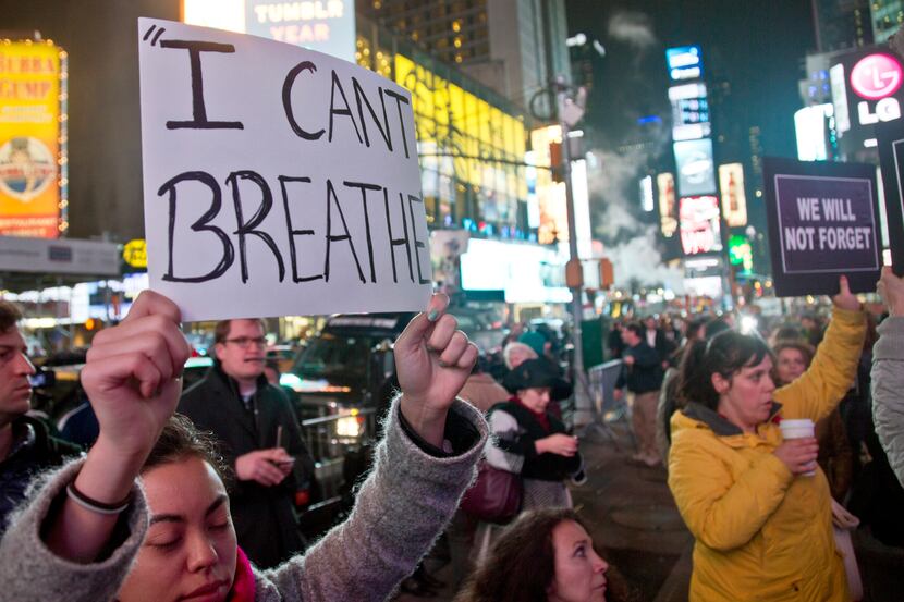 Demonstrators turned out at Times Square in December 2014 after the non-indictment of...