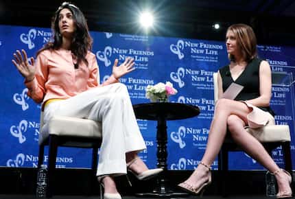 Amal Clooney, with WFAA anchor, Shelly Slater.