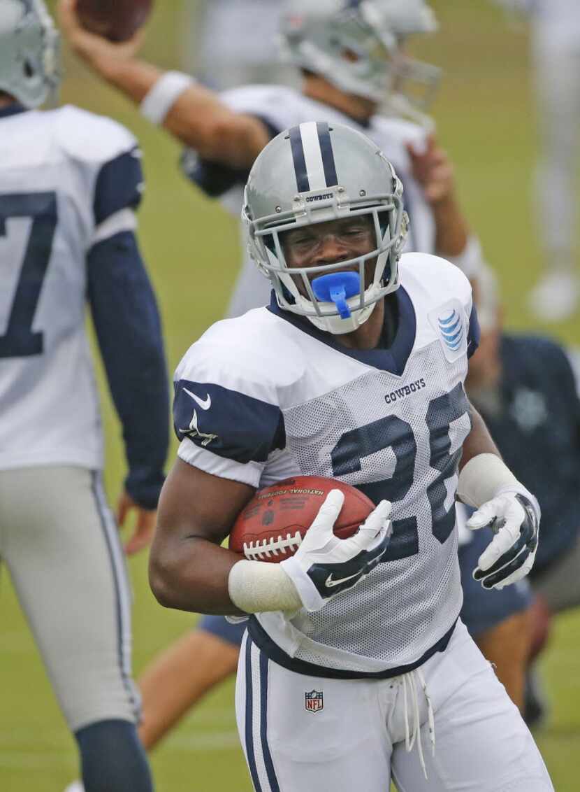 New Dallas Cowboys running back Trey Williams (28) is pictured during Dallas Cowboys...