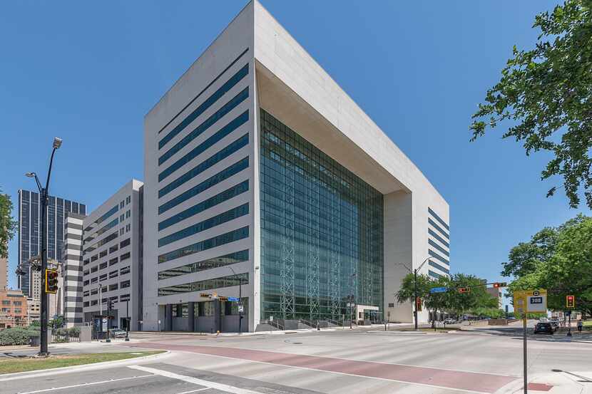 The 12-story office tower at Young and Field streets in downtown Dallas is being remodeled...