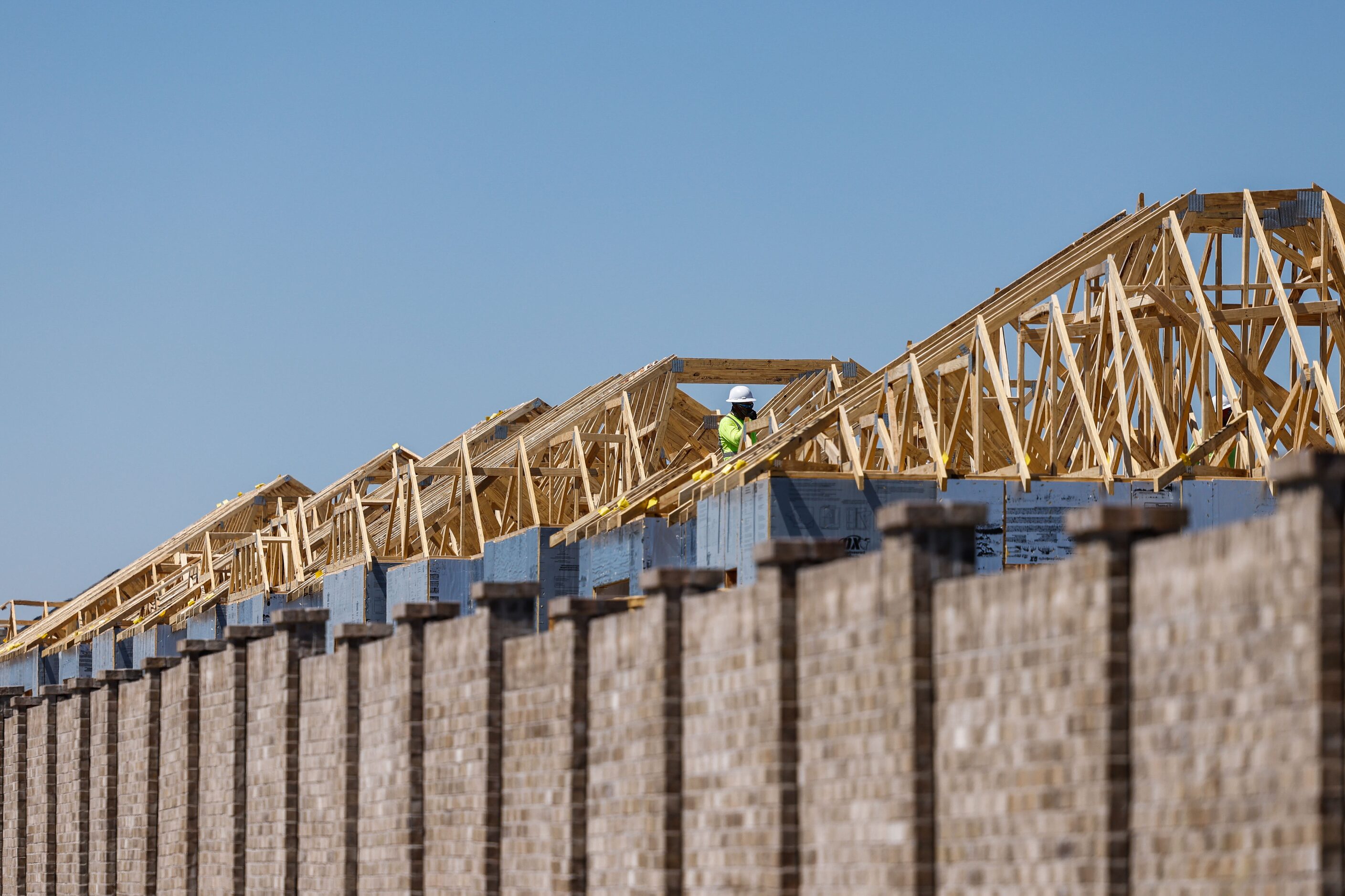 Houses are shown under construction near the Princeton Municipal Center on Sept. 15.