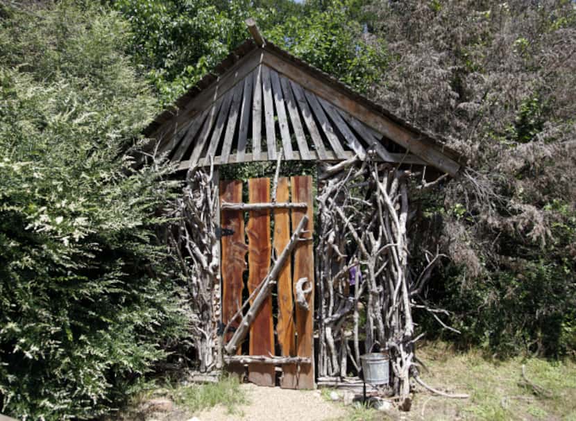 The entrance to the Majestic Oak Treehouse at Savannah Meadows, an eco-tourism lavender farm...