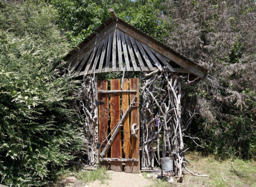 The entrance to the Majestic Oak Treehouse at Savannah Meadows, an eco-tourism lavender farm...