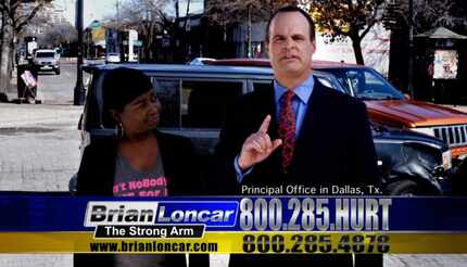 Brian Loncar, a.k.a. The Strong Arm, advertised his legal services.