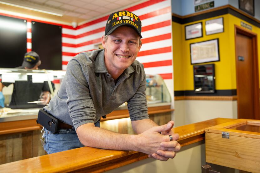David Jordan, co-owner and previously a homeless veteran, opened Patriot Sandwich Company in...