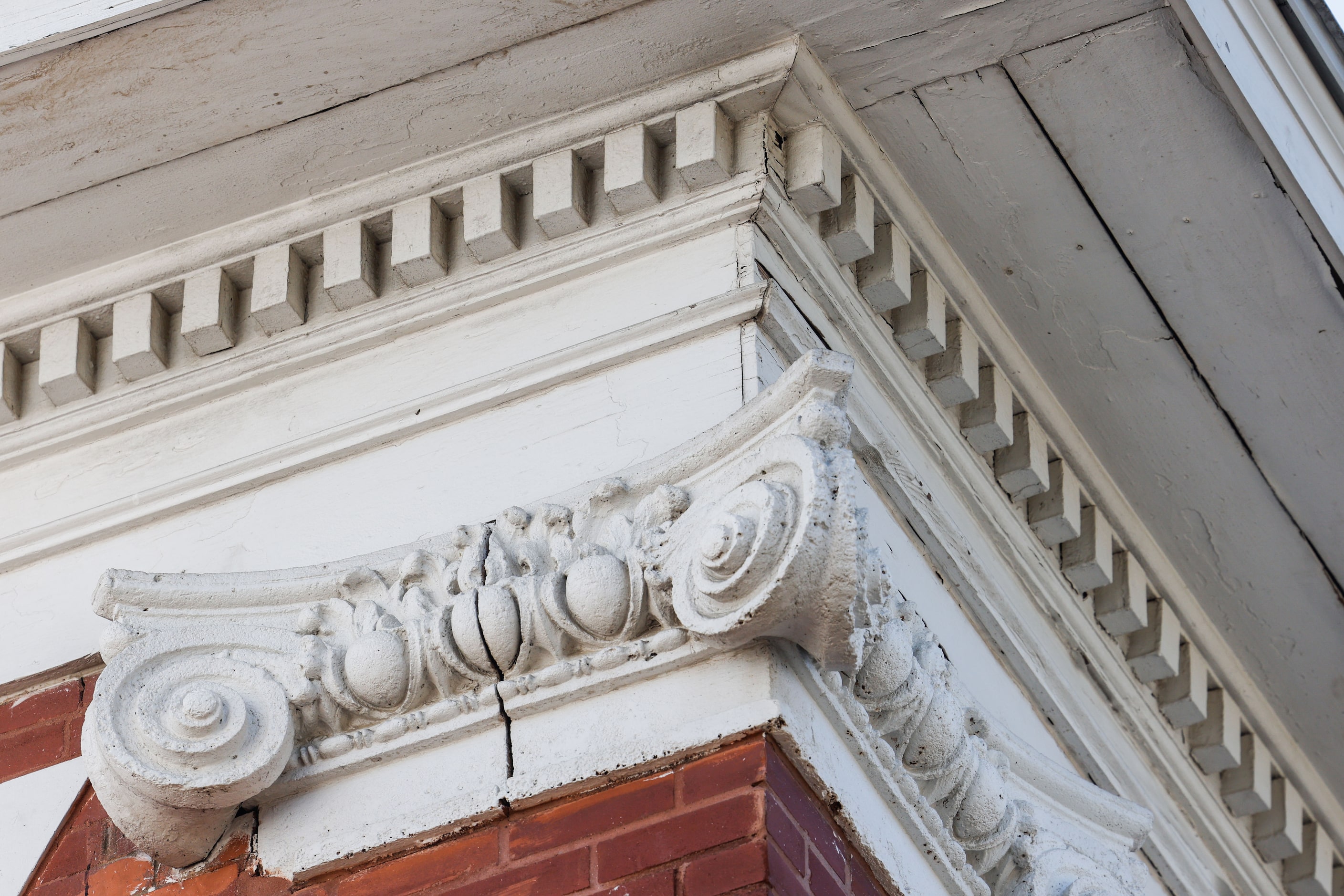 Decaying architectural detail on the former Sisters of Divine Providence school at the St....