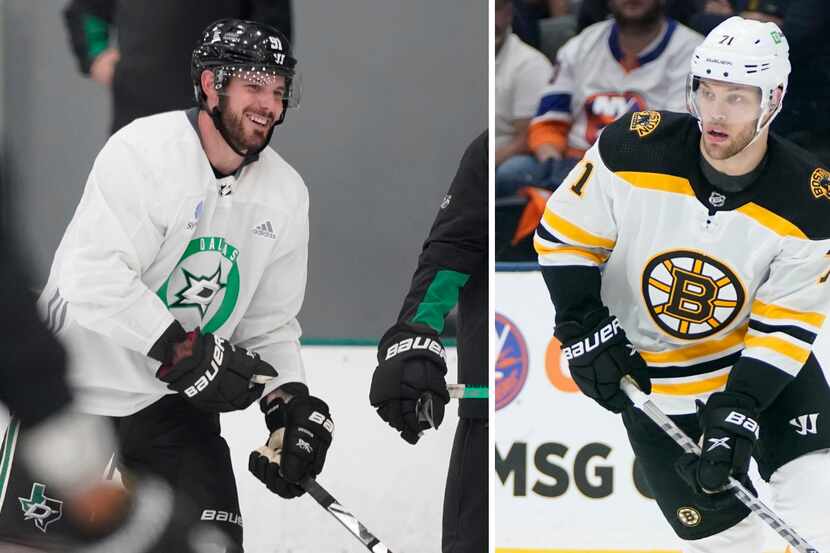 The Stars' Tyler Seguin (left) and the Bruins' Taylor Hall (right). Photos by The Associated...