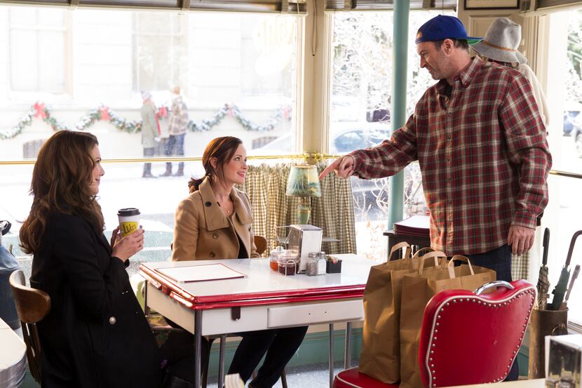 Lauren Graham, Alexis Bledel and Scott Patterson in a scene from Netflix's upcoming "Gilmore...