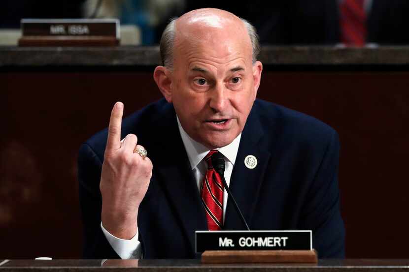 Rep. Louie Gohmert, R-Tyler, asks a question during a joint hearing with testimony from...