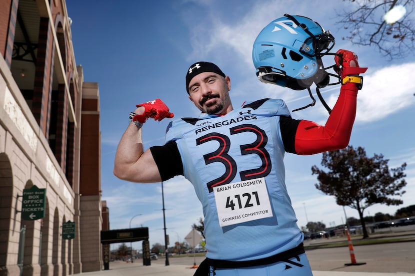 Brian Goldsmith, a ticket rep for the XFL's Arlington Renegades, will try to break the...