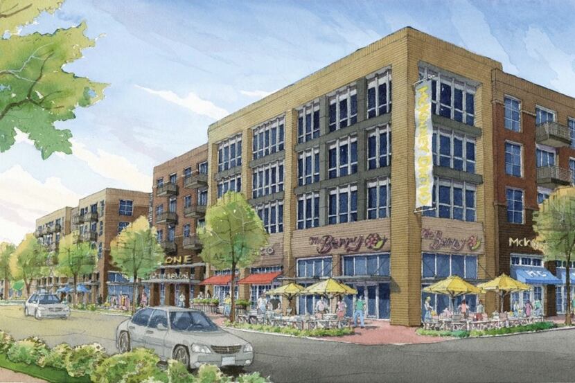  Columbus Realty is planning a building with apartments, shops and offices near McKinney's...