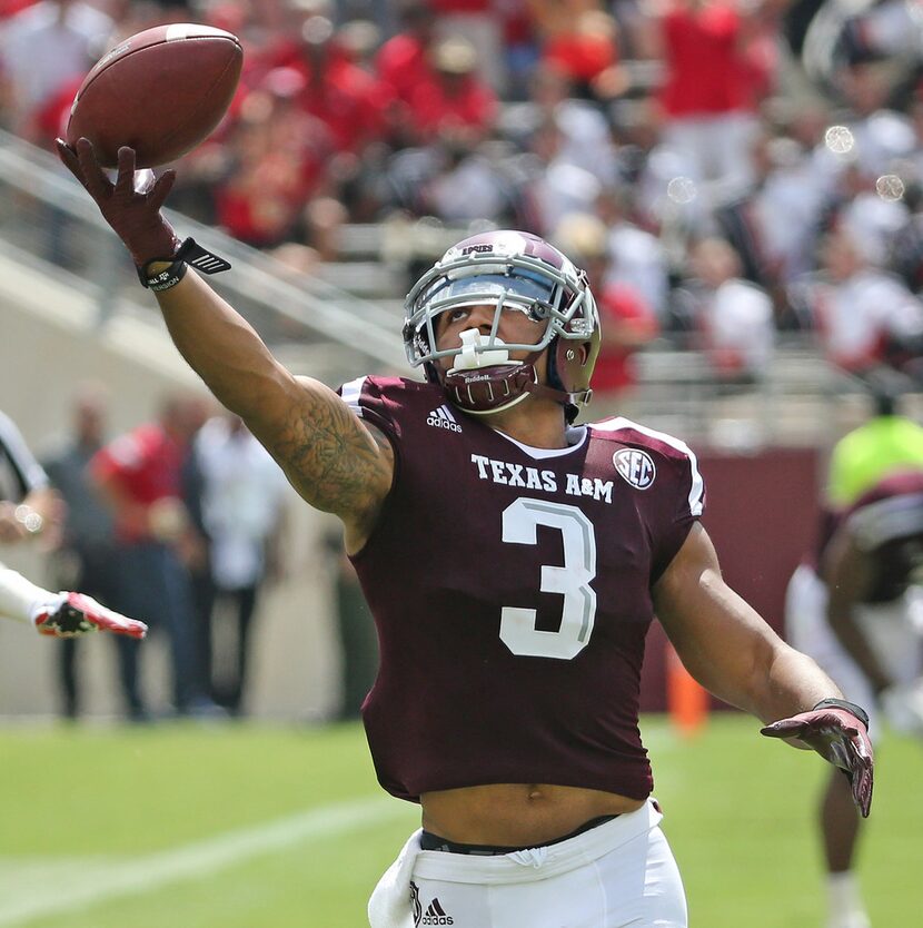 Texas A&M Aggies wide receiver Christian Kirk (3) is pictured during the Louisiana Lafayette...