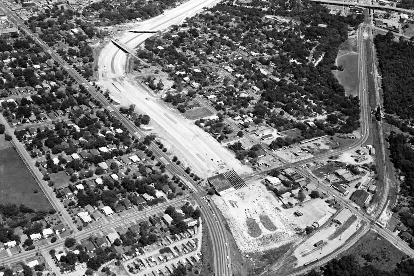 
An aerial photo shot during the construction of Interstate 35E in 1961 graphically captured...