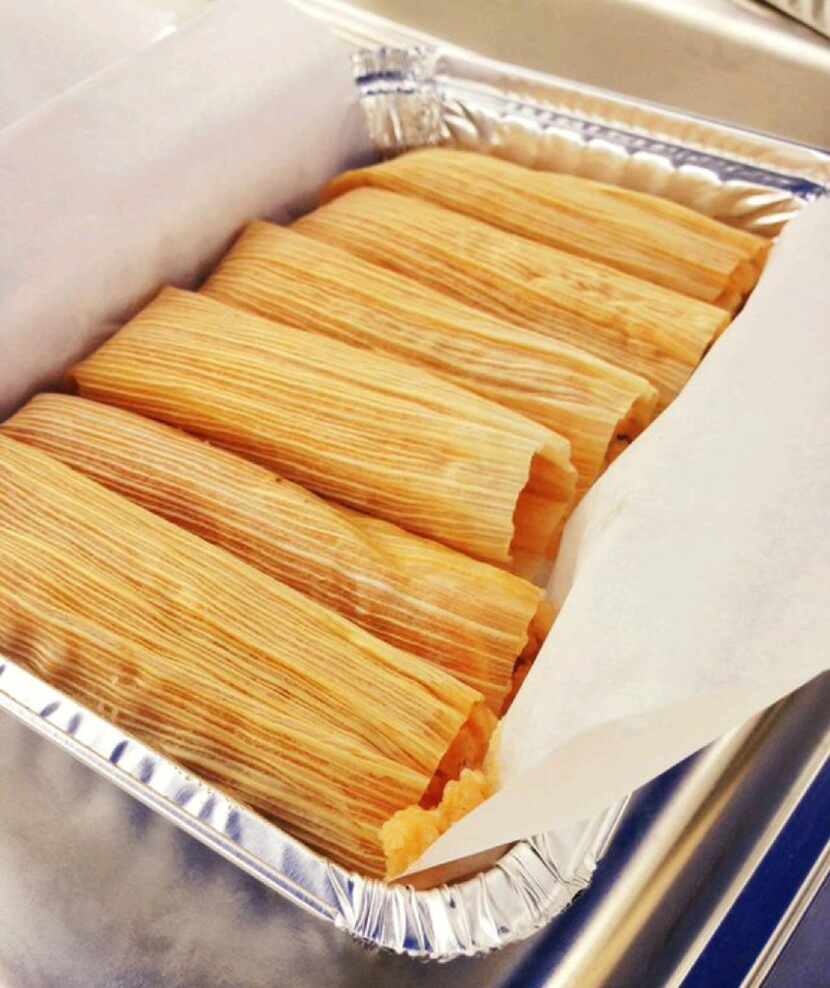 Tamales from Becerra's Tamales and Salsa at St. Michael's Farmers Market. 