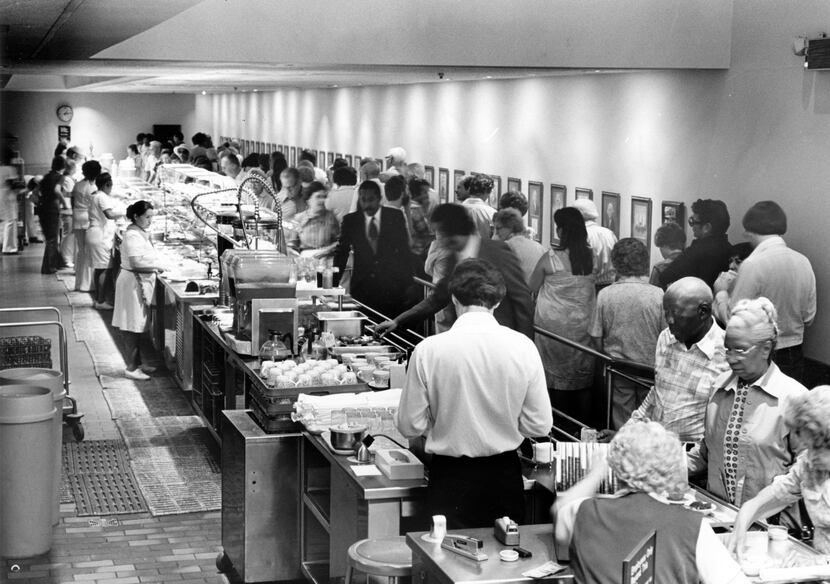 This is a June 1978 uncredited TDMN staff photo of the serving line at the Highland Park...