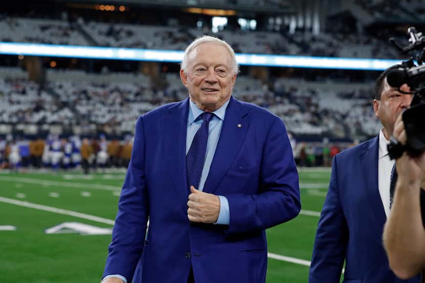 Dallas Cowboys team owner Jerry Jones before an NFL football game against the New York...