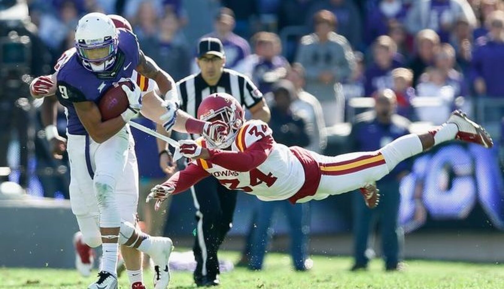 Josh Doctson, de TCU, en la victoria 55-3 sobre Iowa State. Los Horned Frogs, pese a su...