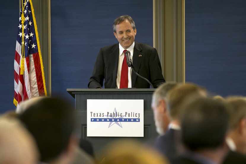  Texas Attorney General Ken Paxton, who spoke at the Texas Public Policy Foundation new...