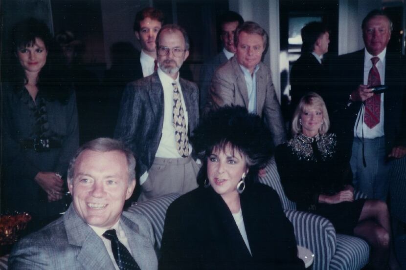 Elizabeth Taylor sits in Jerry Jones suite during the Dallas Cowboys first regular season...