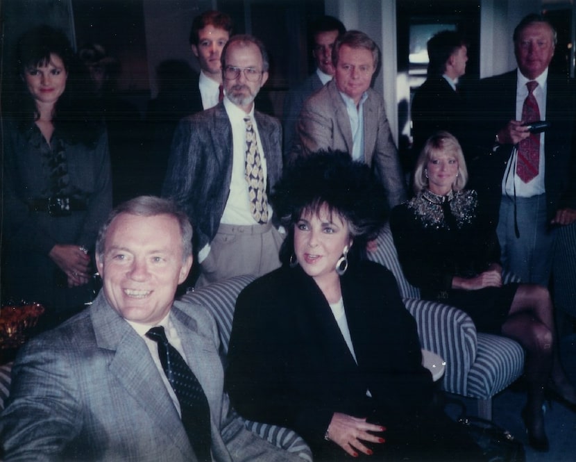 Elizabeth Taylor sits in Jerry Jones suite during the Dallas Cowboys first regular season...