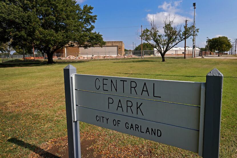 The old Texas Air National Guard in the background near Central Park in Garland, Texas,...