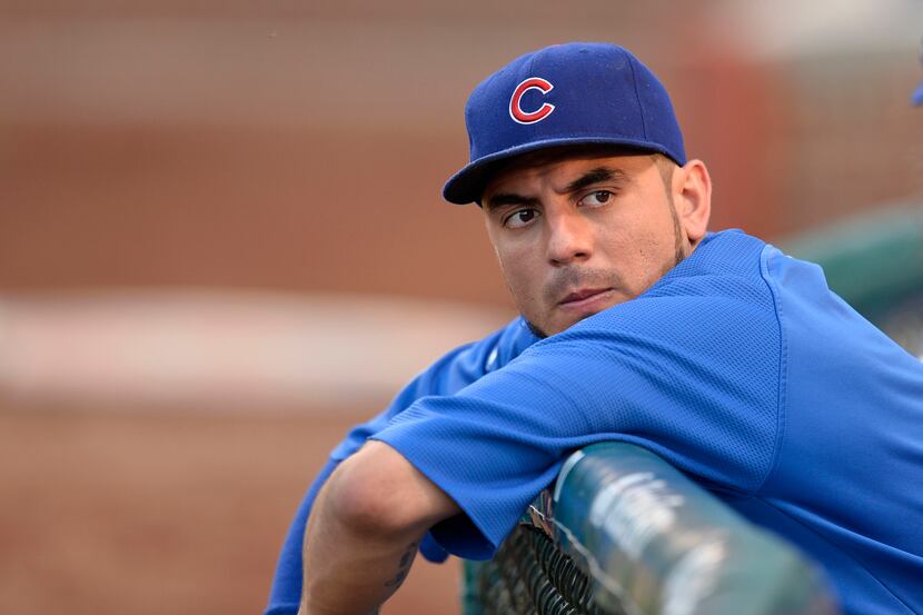 CHICAGO, IL- JULY 9:  Starting pitcher Matt Garza #22 of the Chicago Cubs sits in the dugout...