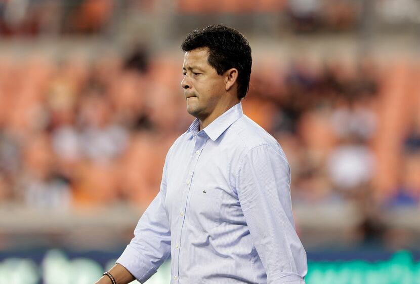 Houston Dynamo head coach Wilmer Cabrera during the second half of an MLS soccer match...