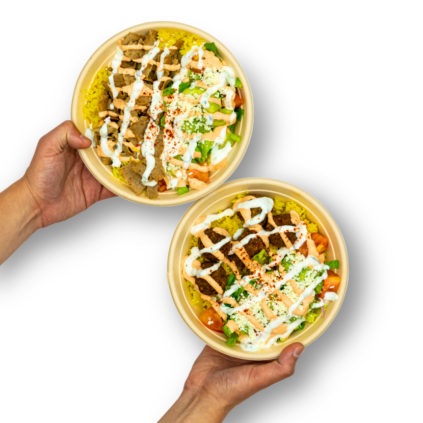 Nick the Greek offers gyro bowls with meat, rice and more.