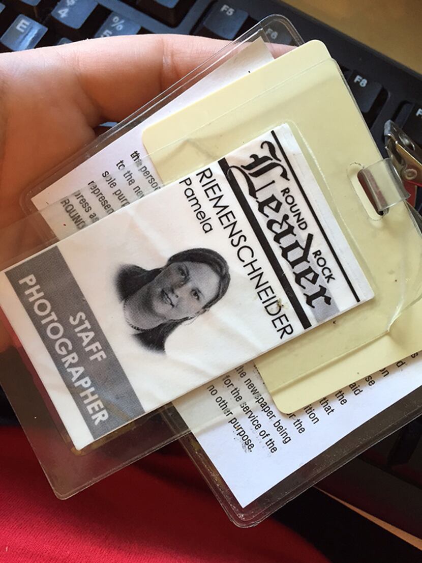  Pamela's old press credential from her days at the 