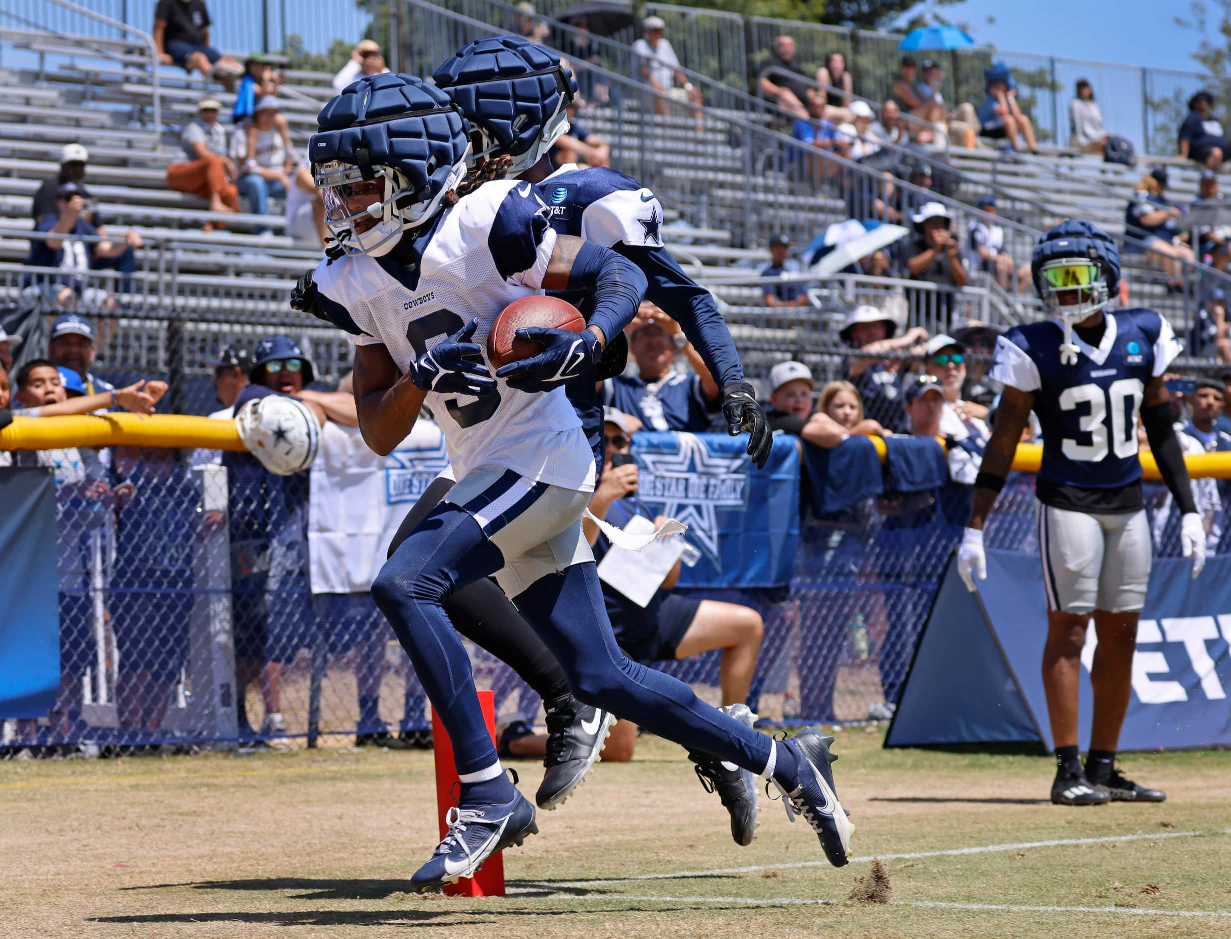 Dallas Cowboys wide receiver KaVontae Turpin (9) scores a touchdown with a catch against...