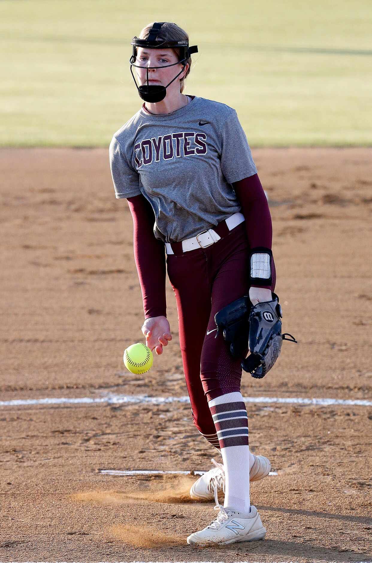 Heritage pitcher Jensin Hall (51) delivers a pitch in the first inning as Heritage High...